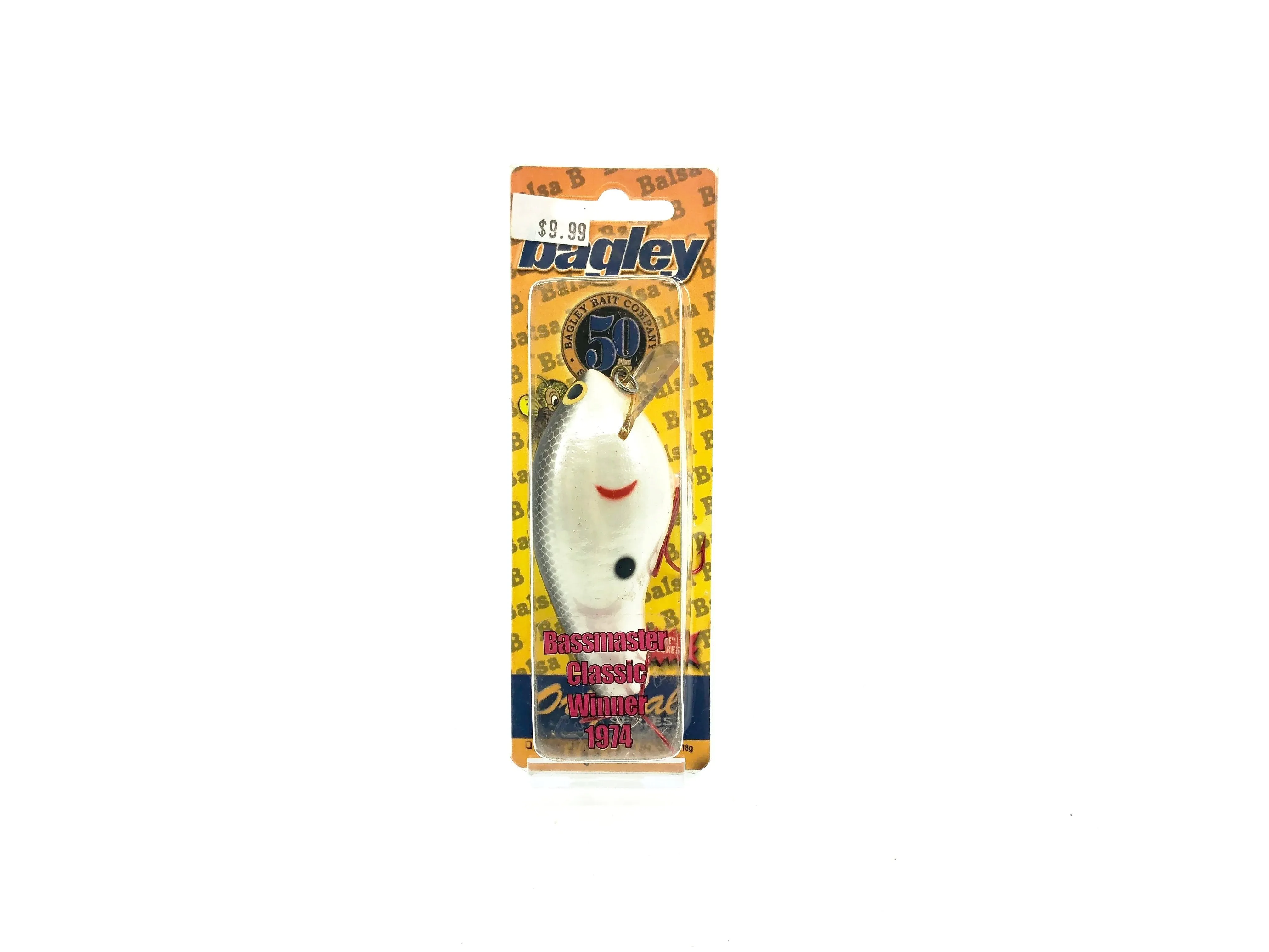Bagley Balsa B3 BB3-04 Black on White Shad Color, New on Card