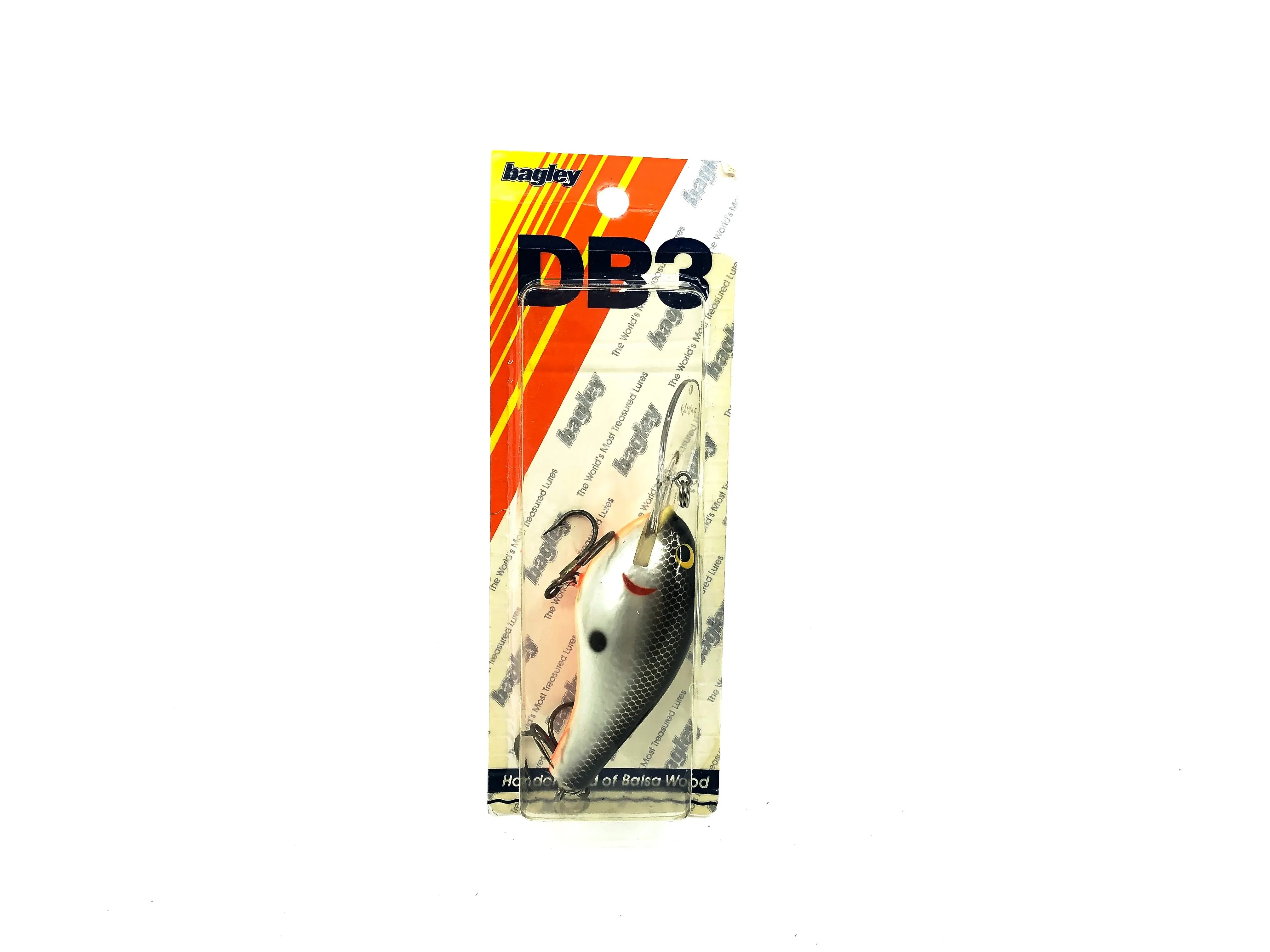 Bagley Diving B3 DB3-04 Black on White Shad Color New on Card Old Stock Florida Bait