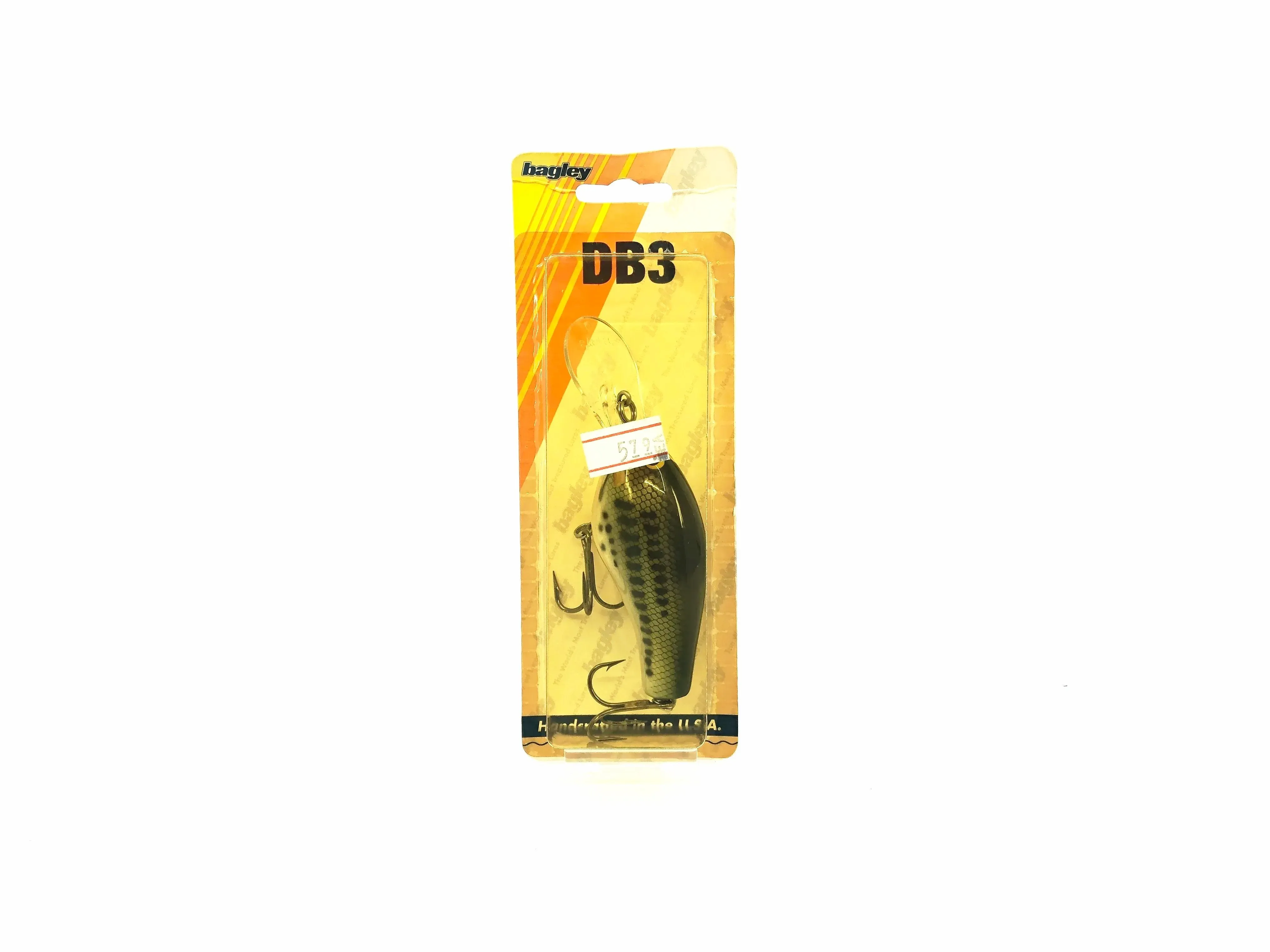 Bagley Diving B3 DB3-LB4 Little Bass on White Color New on Card Old Stock Florida Bait