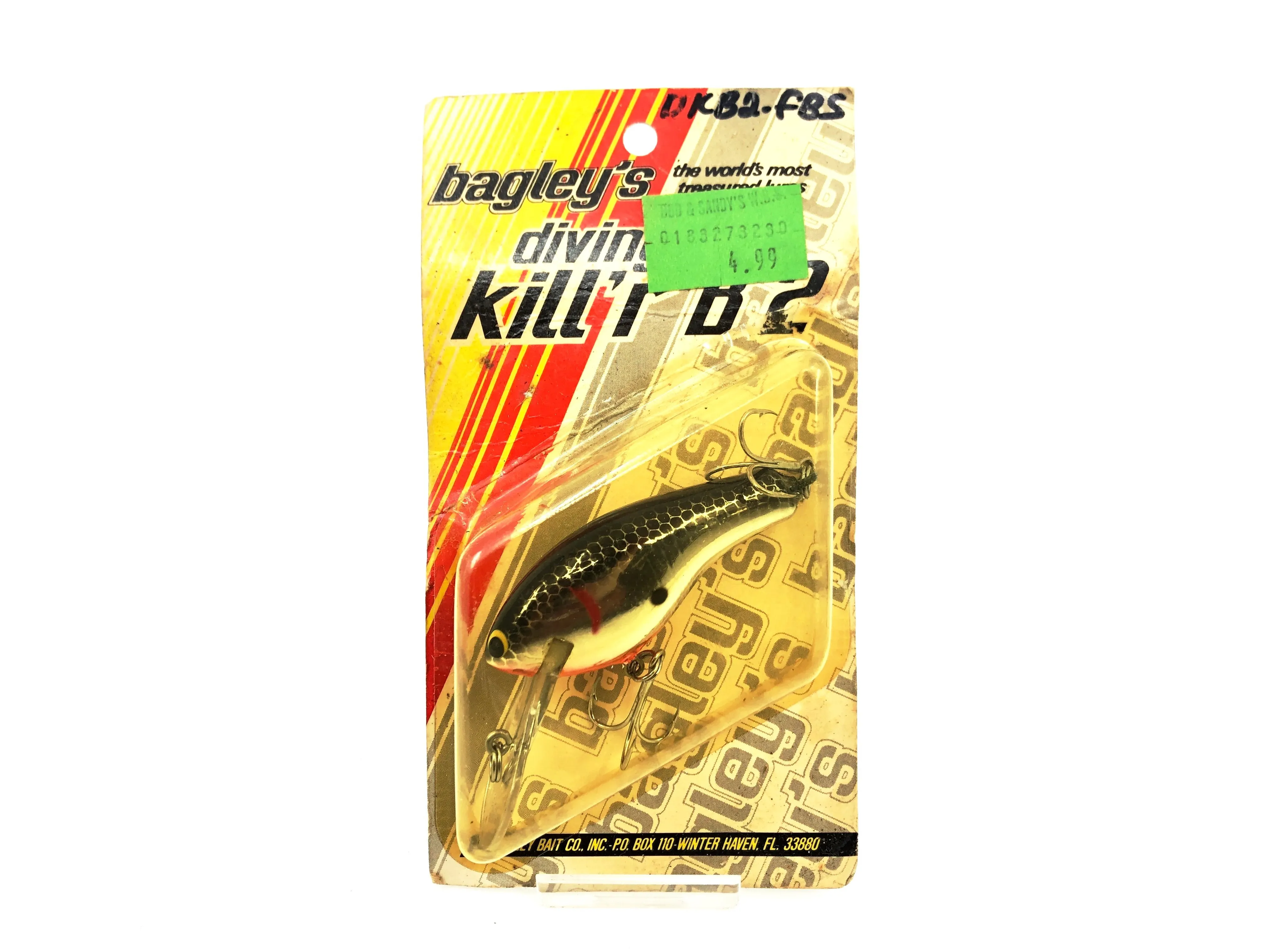 Bagley Diving Kill'r B2 DKB2-FBS, Black on Silver Color on Card
