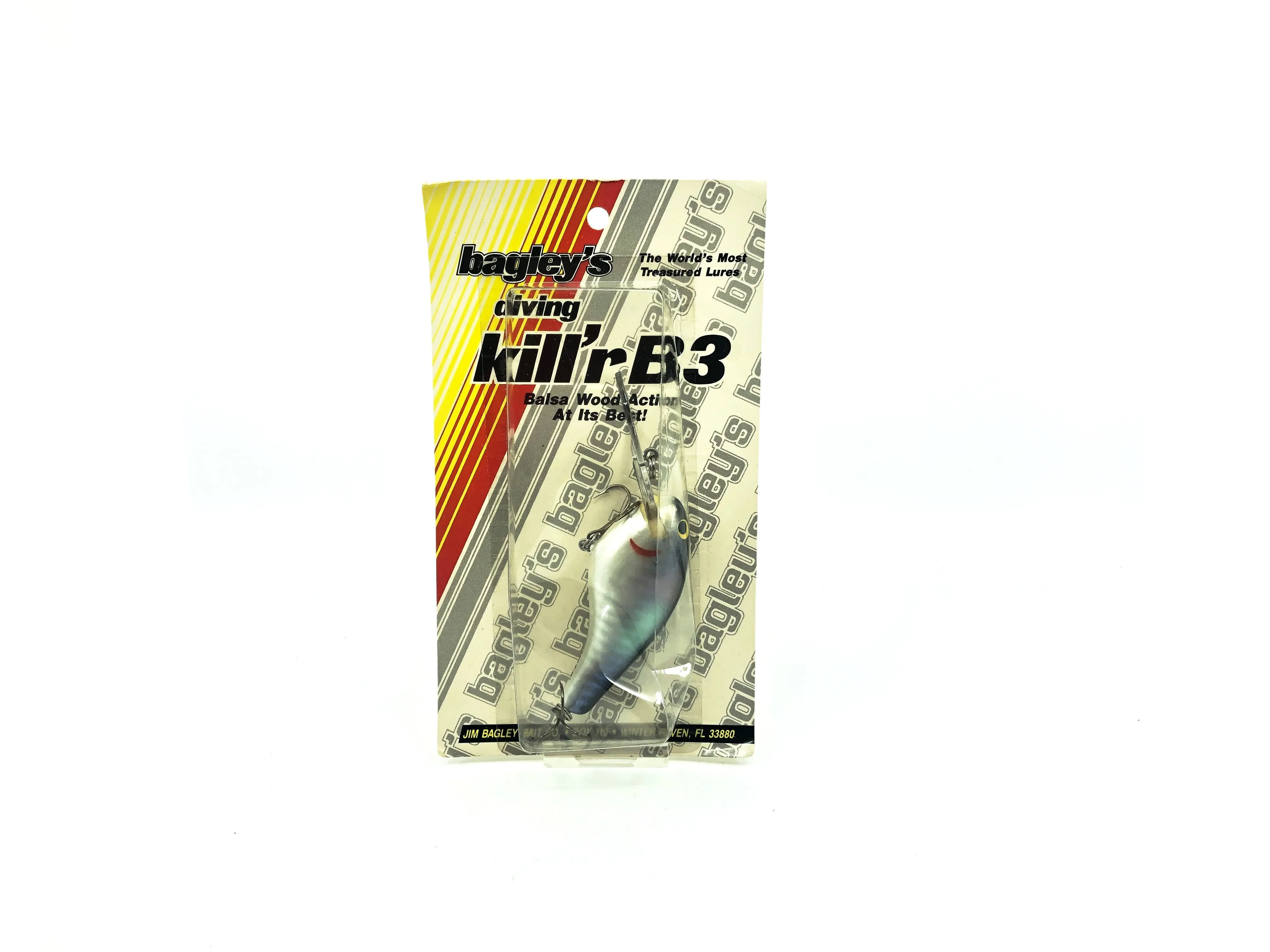 Bagley Diving Kill'r B3 DKB3-SH4 Shad on White Color New on Card Old Stock