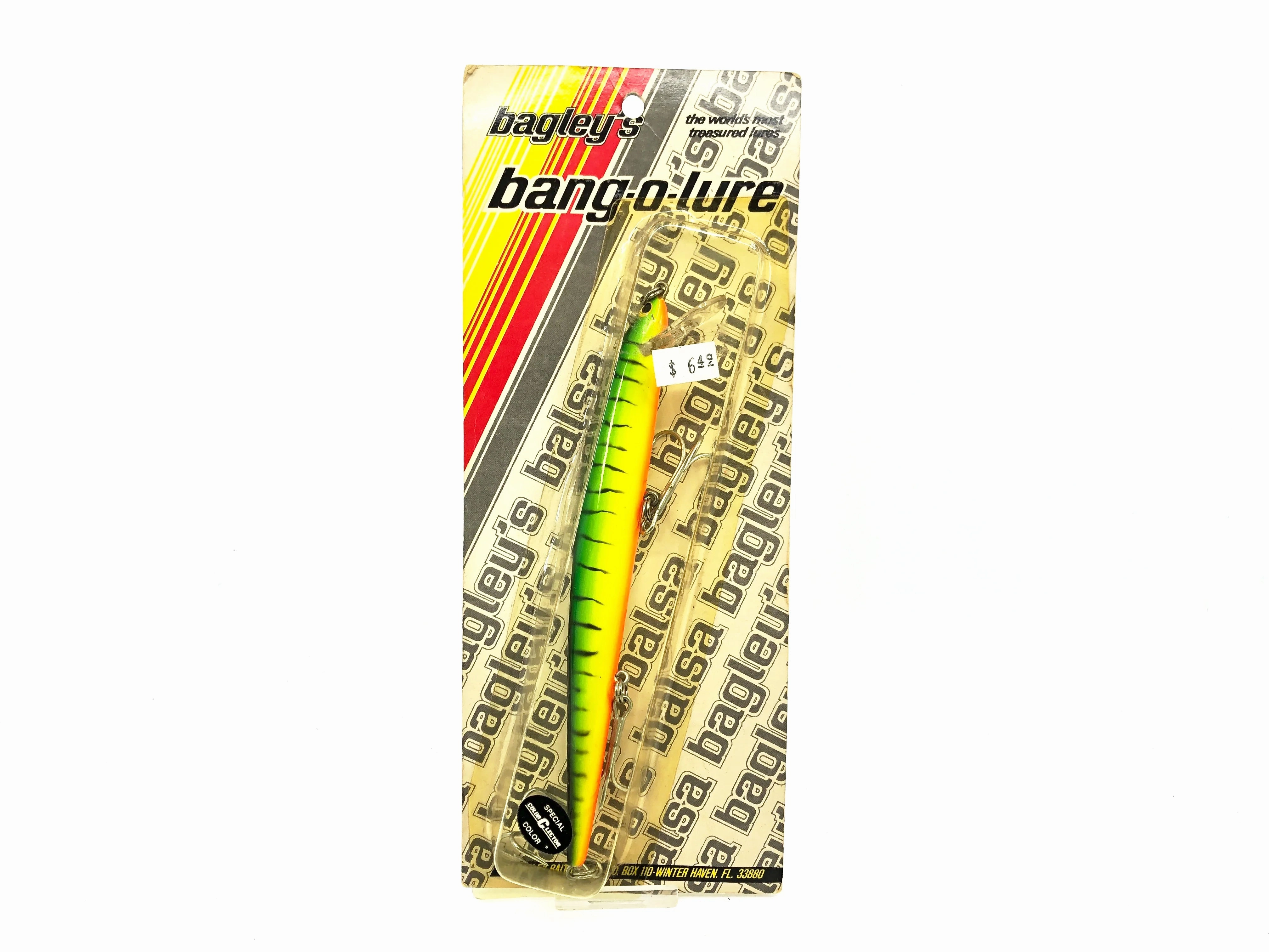 Bagley Bang-O-Lure #7, H69T Fire Tiger Color on Card-Tough
