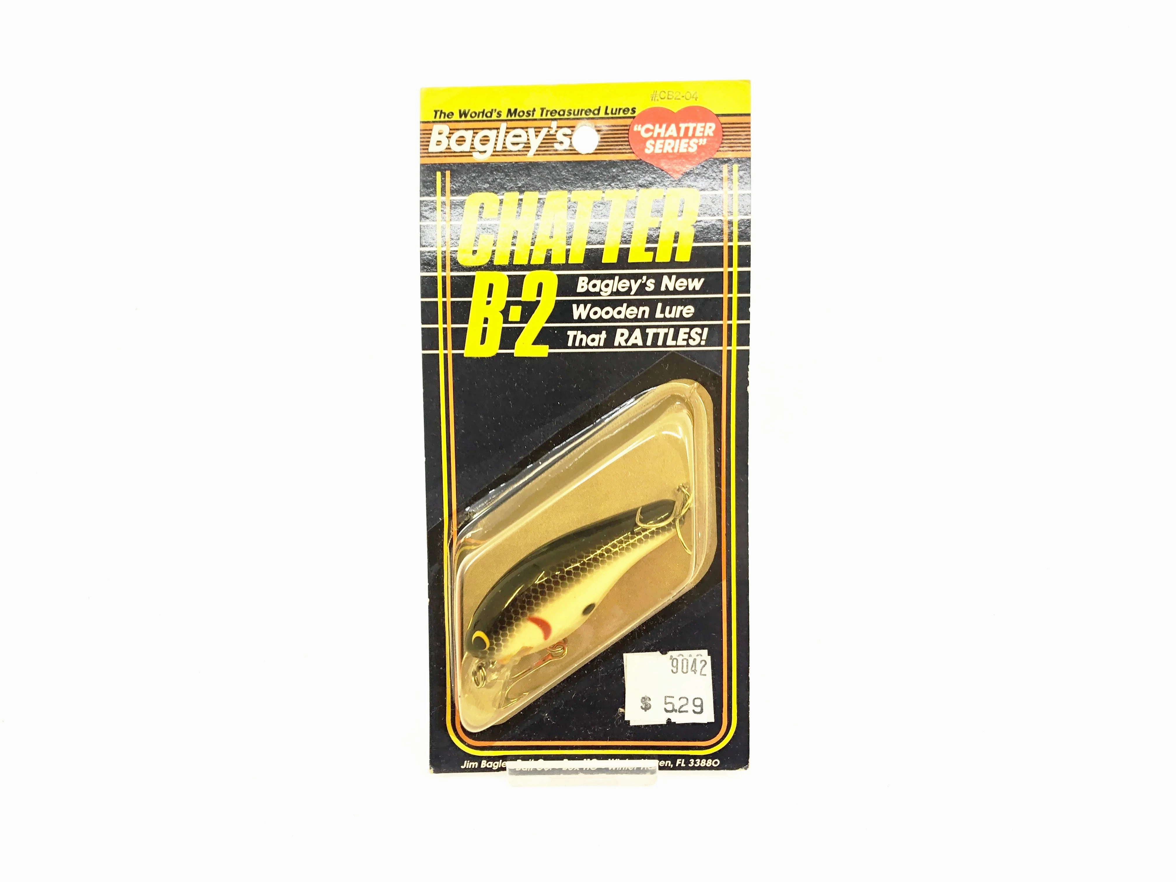 Bagley Chatter B2 CB2-04, Black on White Shad Color, New on Card