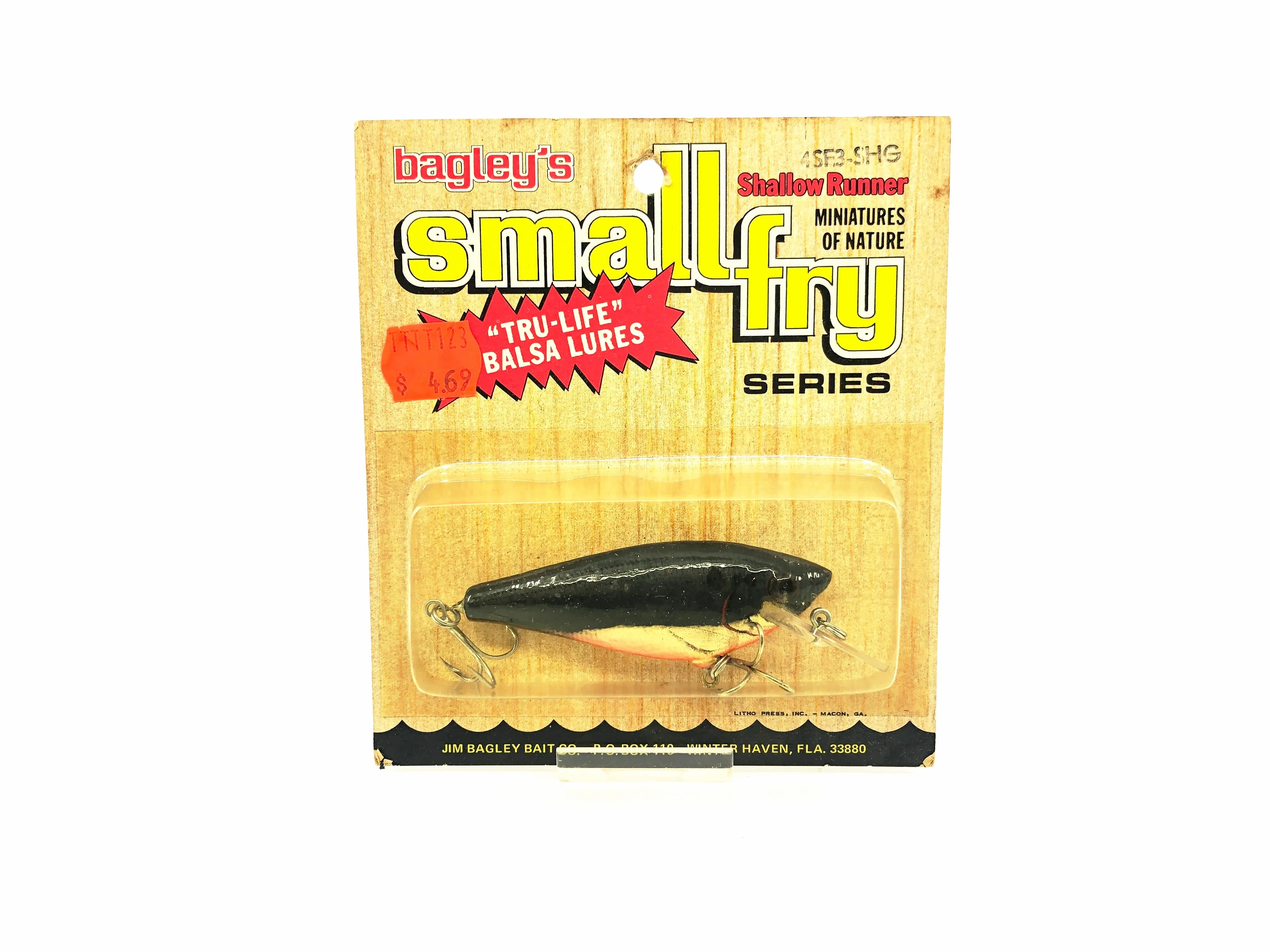 Bagley Small 4DSF3 Small Fry Shad, SHG Shad on Gold (Oxidized) Color on Card