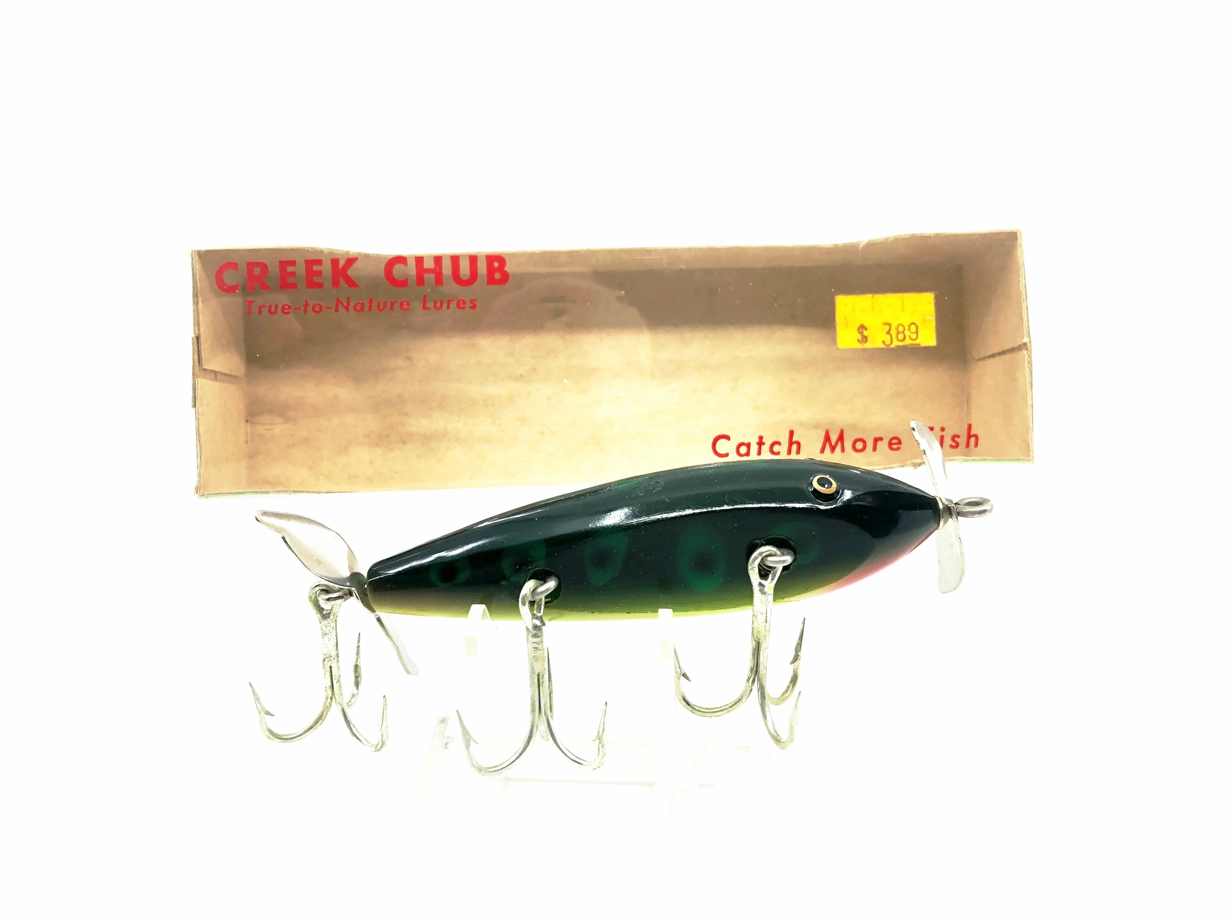 Creek Chub 1500 Plastic Injured Minnow, F Frog Color w/Box