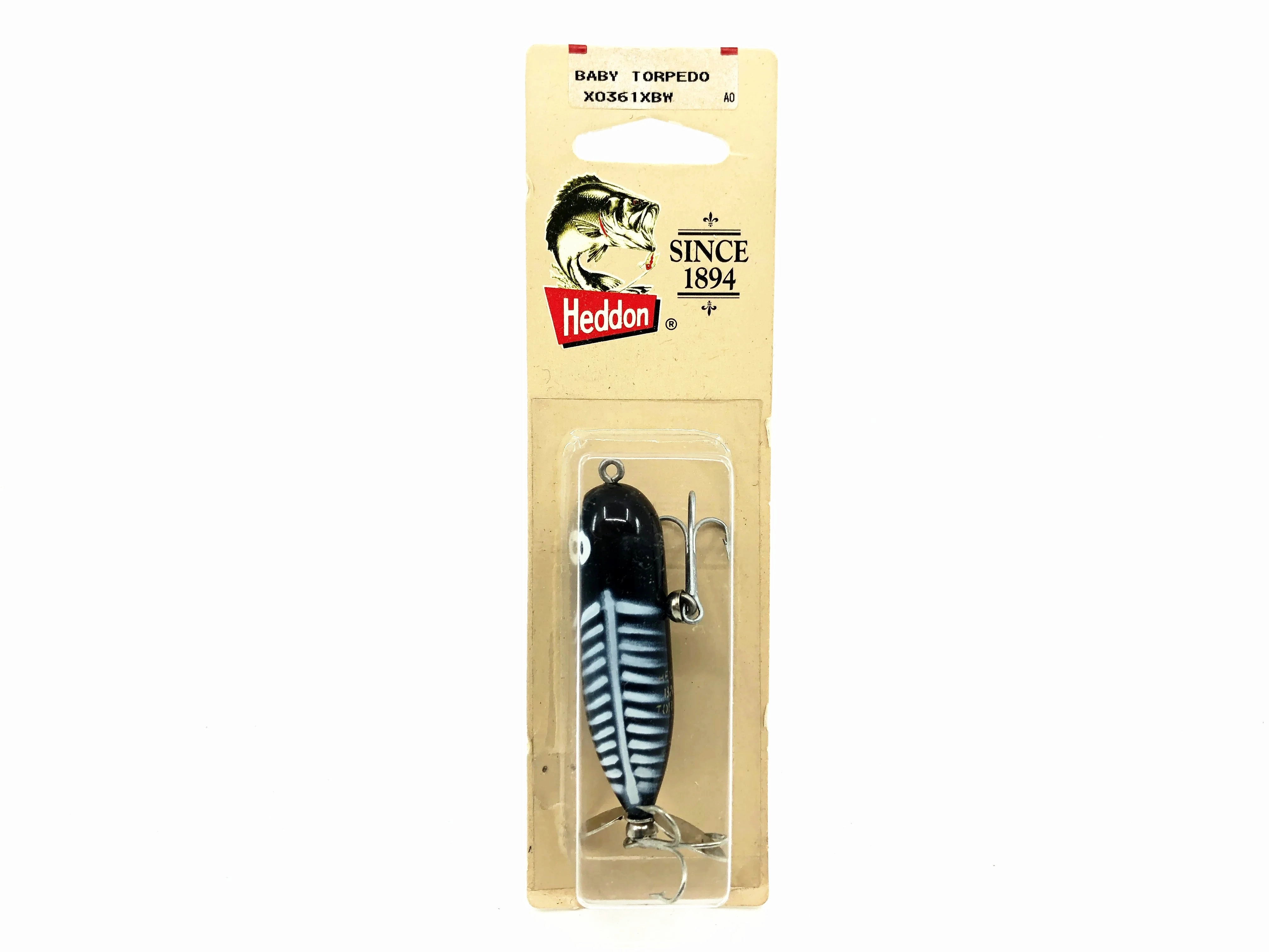 Heddon Baby Torpedo, XBW Black Shore Minnow Color New on Card