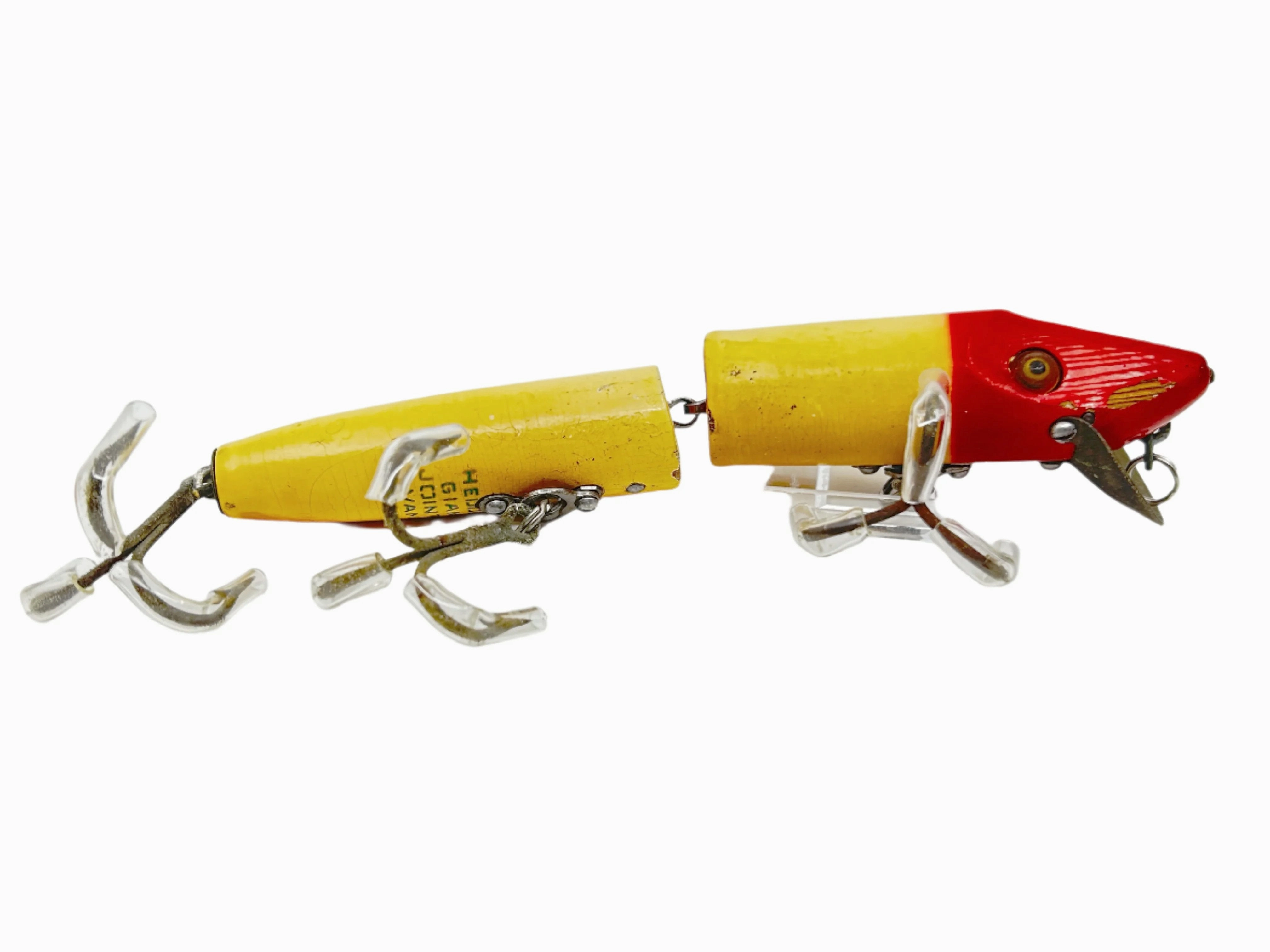 Heddon Giant Jointed Vamp 7350 RH Red Head White Color