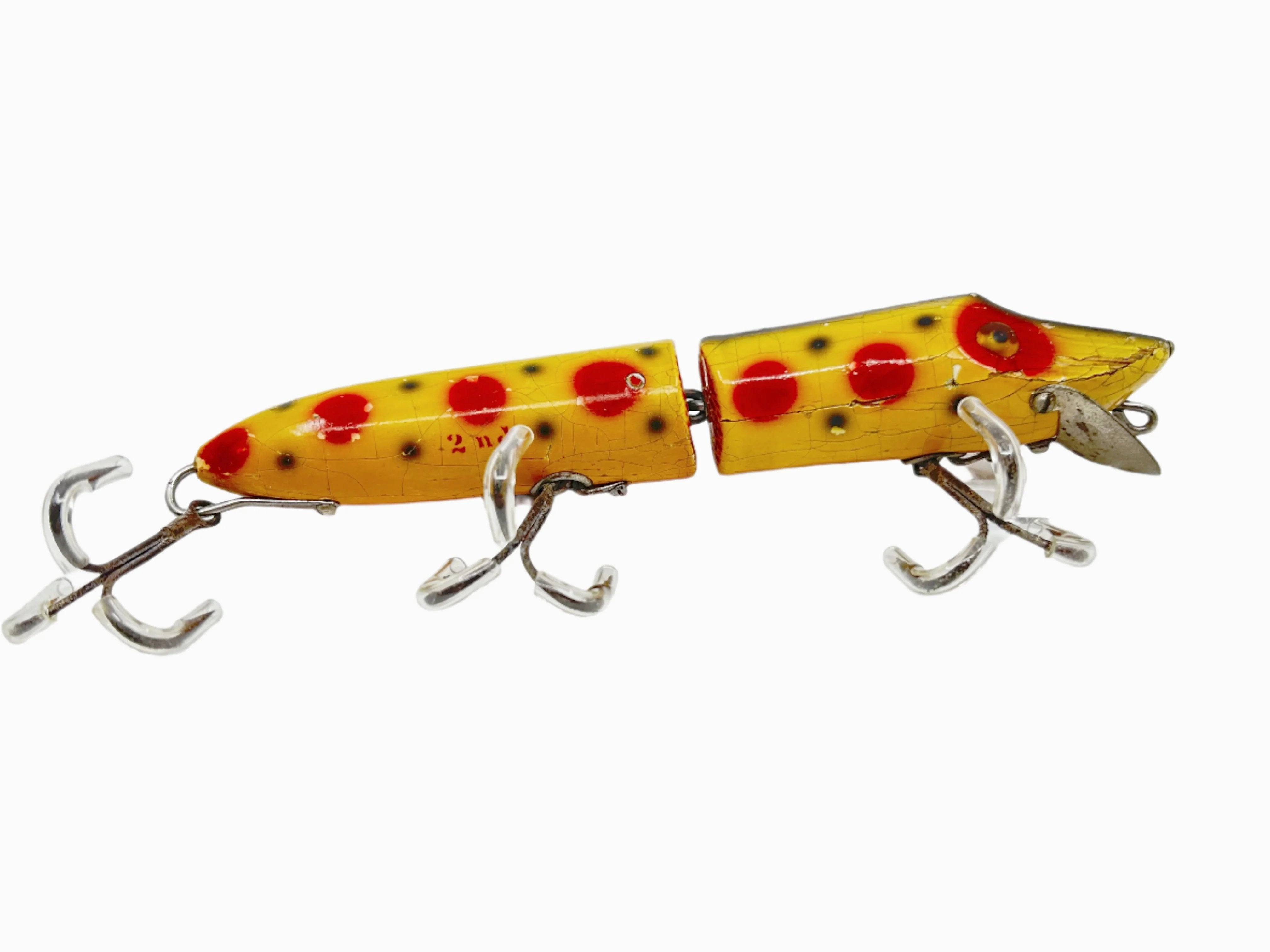 Heddon Giant Jointed Vamp 7350 S Strawberry Spot Early Color - 2nd!!!  Rare!!!