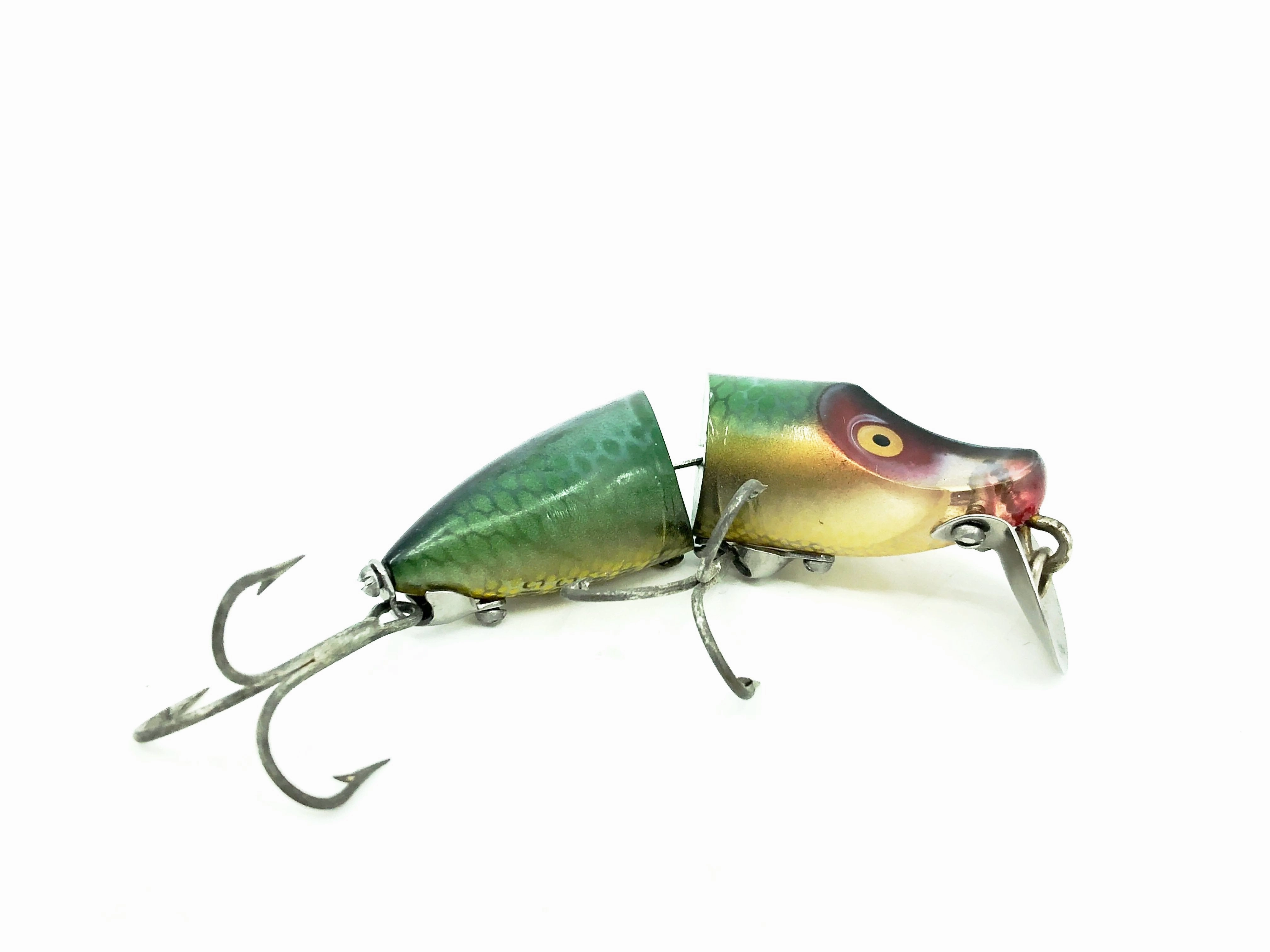 Heddon Jointed River Runt Spook Sinker 9330-D Green Scale Color-Tough Uncataloged