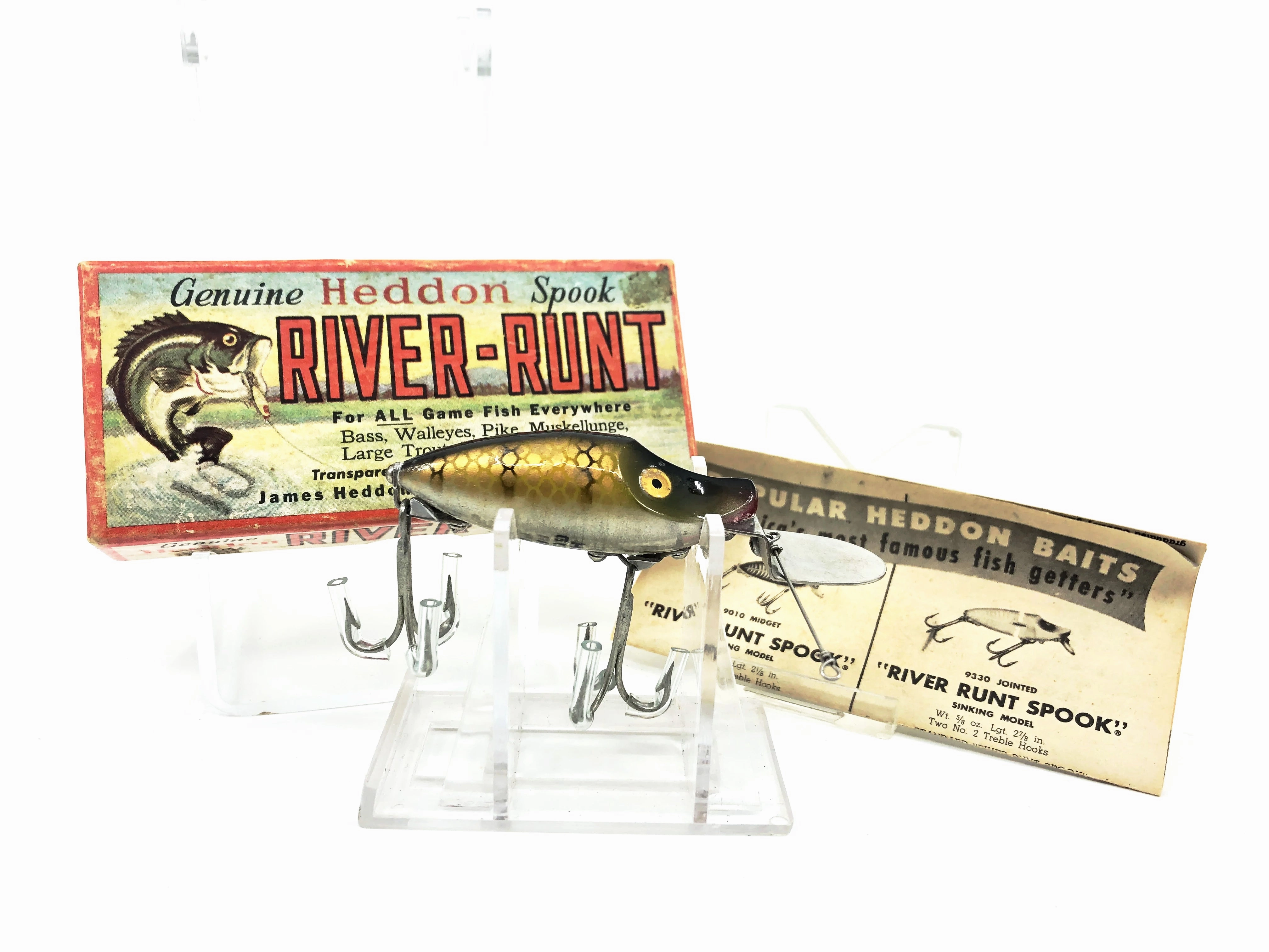 Heddon Midgit Go Deeper River Runt D-9010-M Pike Color with Box and Catalog
