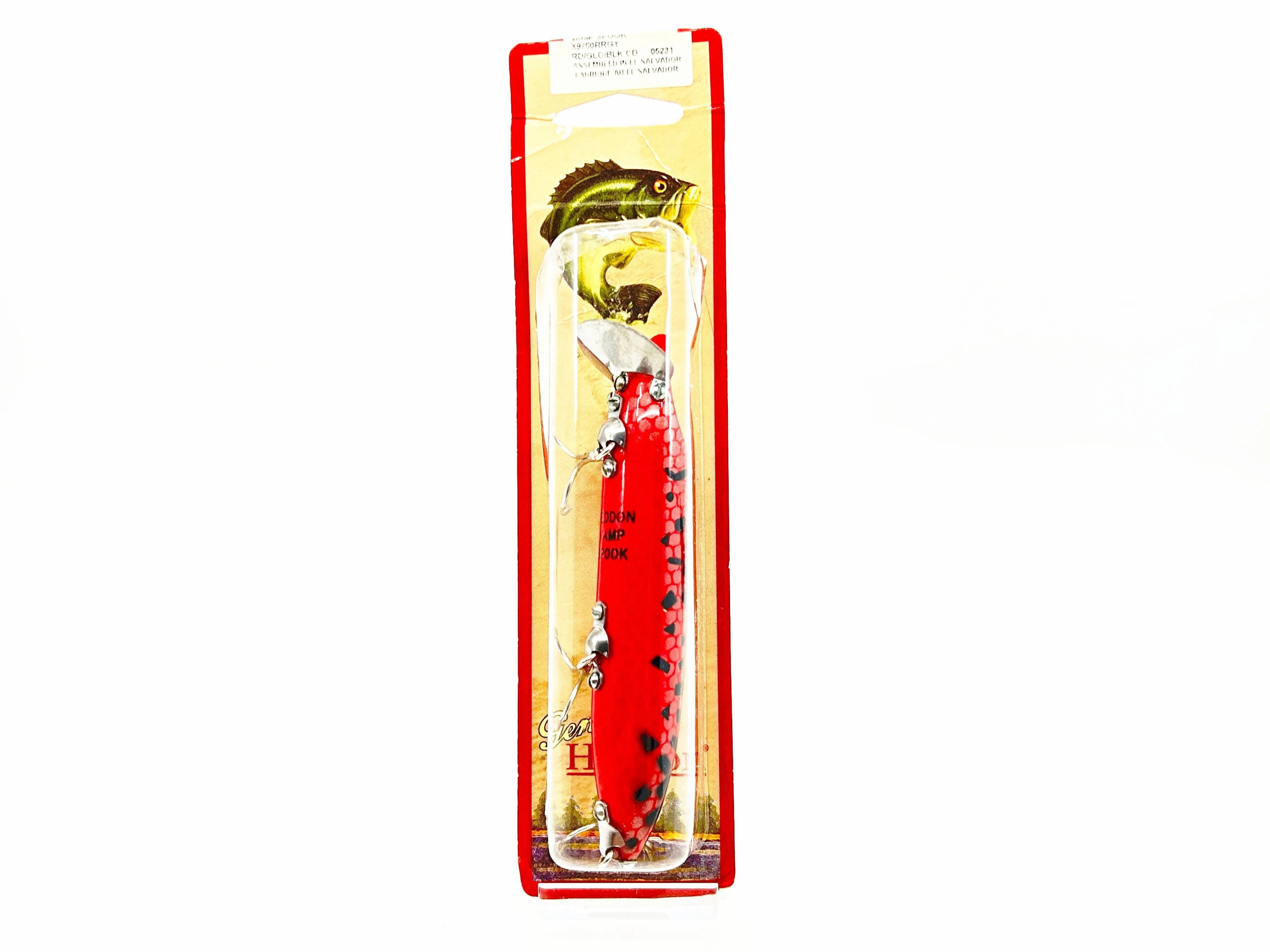 Heddon Vamp Spook RRGY-Red/Gold/Black Coachdog Color New on Card Old Stock