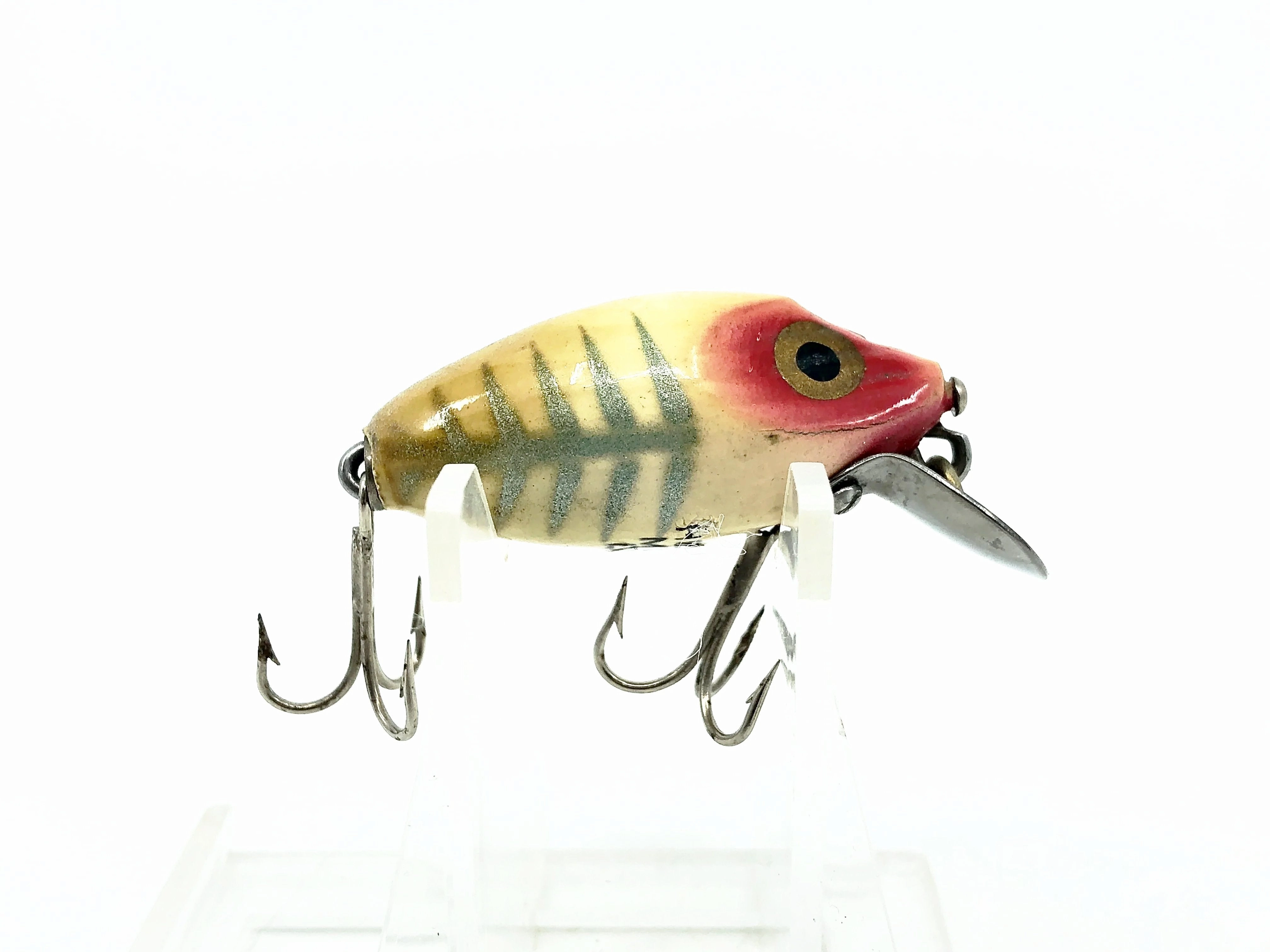 Heddon Wooden Midgit Digit River Runt, XRW White Shore Minnow Color