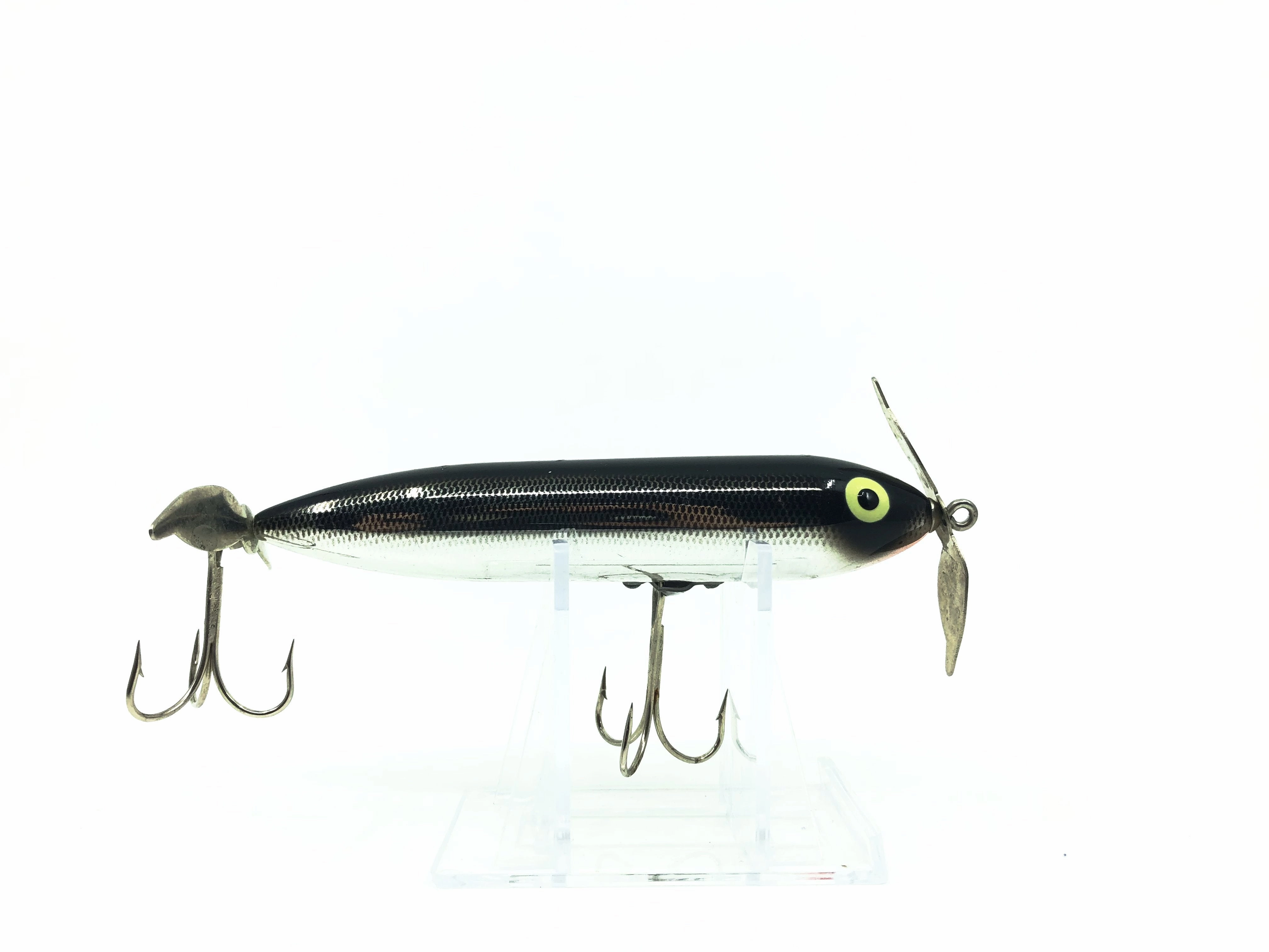 Heddon Wounded Spook NBW / NBL Nickel Plated Black Back Color