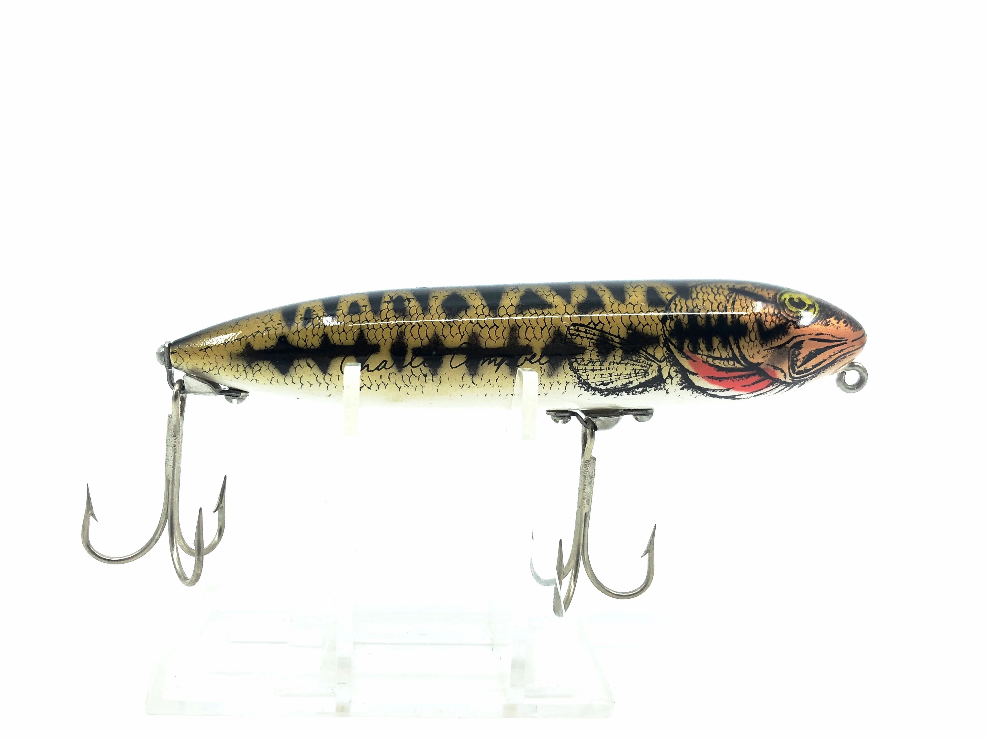 Heddon Zara Spook, NSP Charlie Campbell Natural Spotted Bass Color
