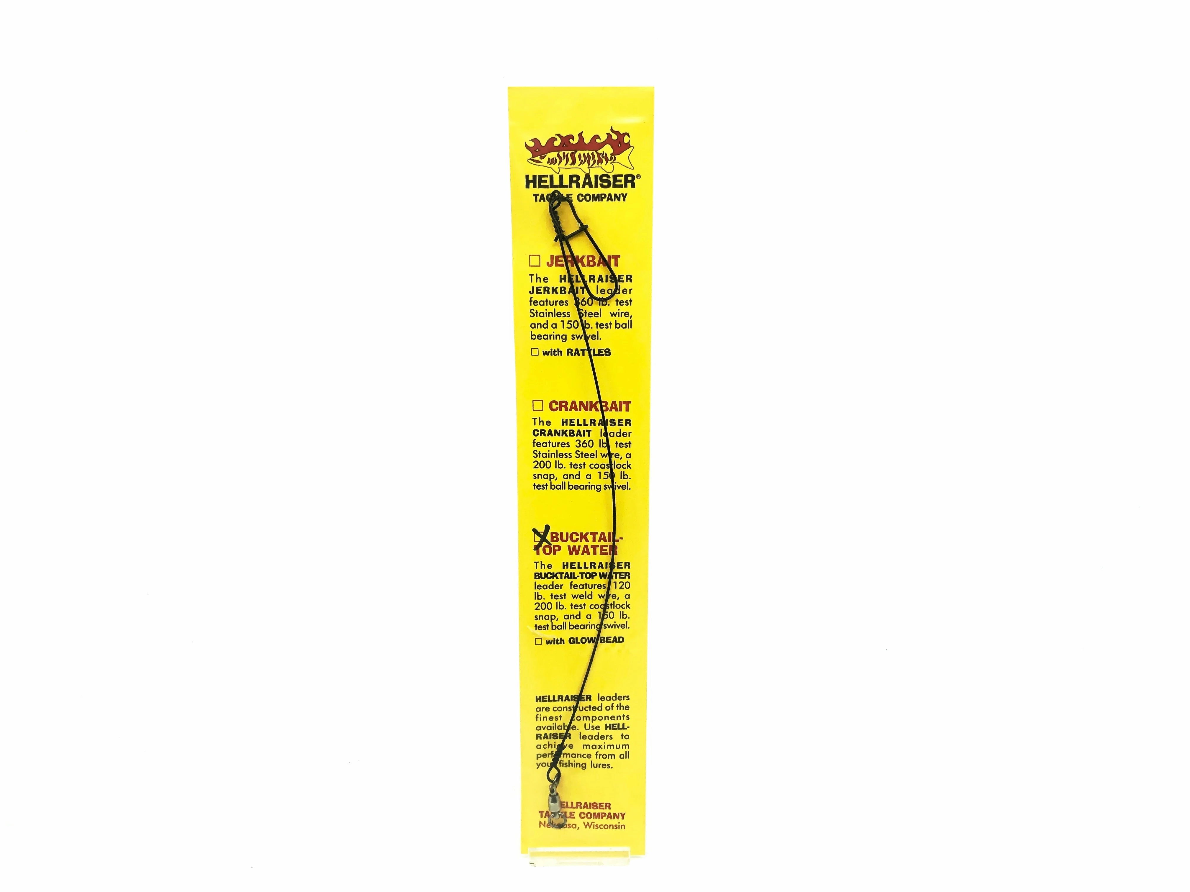 Hellraiser Bucktail-Top Water Leader, 120 Ib. Test - 1 ct.