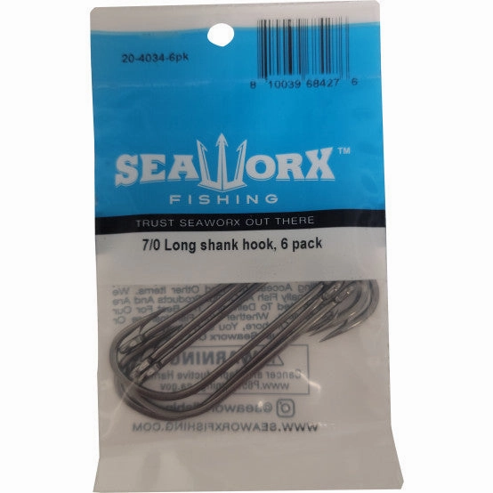 Seaworx Long Shank Hook, 6 pack