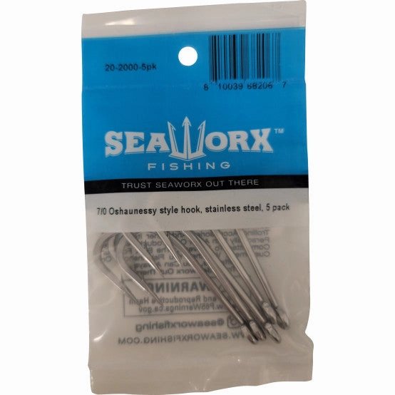 Seaworx Oshaunessy Style Hook, Stainless Steele, 5 pack