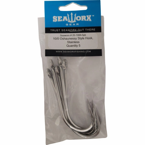 Seaworx Oshaunessy Style Hook, Stainless Steele, 5 pack